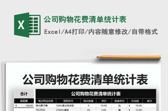 2021年公司購物花費清單統計表