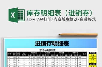 2021年庫存明細(xì)表（進(jìn)銷存）