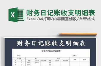 2022年財務日記賬收支明細表