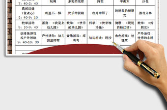 2021年幼兒園一周活動(dòng)計(jì)劃表