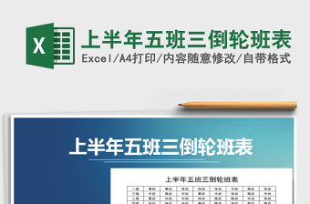 2021年上半年五班三倒輪班表