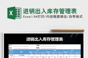 2021年進(jìn)銷(xiāo)出入庫(kù)存管理表