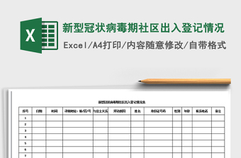 2021年新型冠狀病毒期社區(qū)出入登記情況