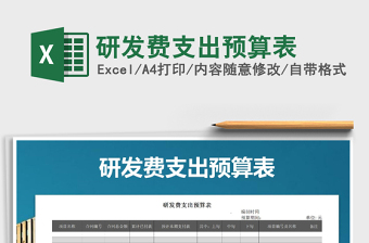 2022年研發(fā)費支出預算表