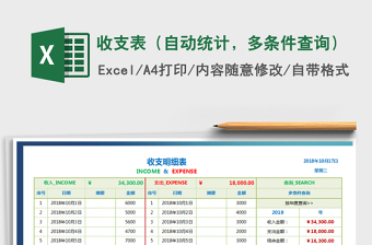 2021年收支表（自動統(tǒng)計，多條件查詢）