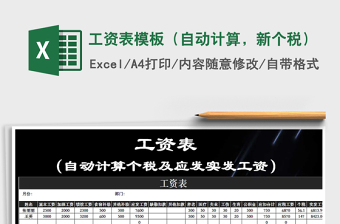 2021年工資表模板（自動(dòng)計(jì)算，新個(gè)稅）