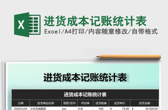 2021年進(jìn)貨成本記賬統(tǒng)計表