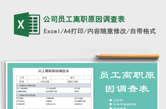 2021年公司員工離職原因調(diào)查表