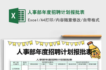 2021年人事部年度招聘計(jì)劃報(bào)批表