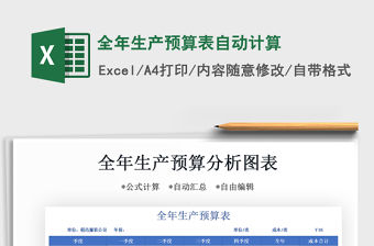 2021年全年生產預算表自動計算