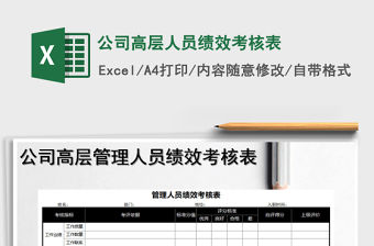 2021年公司高層人員績效考核表