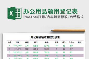 2021年辦公用品領(lǐng)用登記表