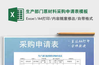 2021年生產部門原材料采購申請表模板