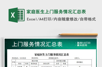 2021年家庭醫(yī)生上門服務(wù)情況匯總表