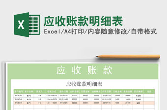2021年應收賬款明細表