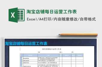 2021年淘寶店鋪每日運營工作表