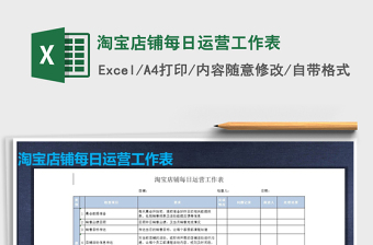 2021年淘寶店鋪每日運(yùn)營工作表