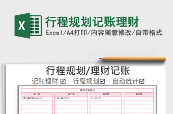 2021年行程規(guī)劃記賬理財