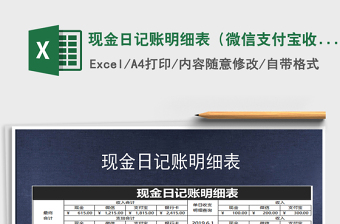 2021年現(xiàn)金日記賬明細(xì)表（微信支付寶收入)