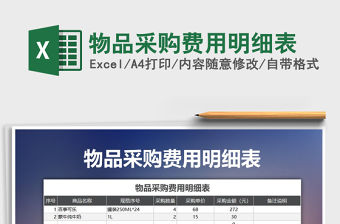 2021年物品采購費用明細表