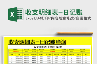 2021年收支明細表-日記賬
