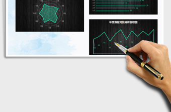 2021年綠色年度數(shù)據(jù)對比圖表組合雷達圖