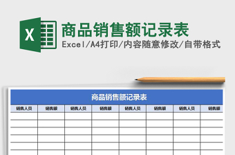 2021年商品銷售額記錄表