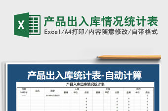 2021年產品出入庫情況統計表
