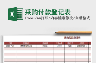 2021年采購付款登記表