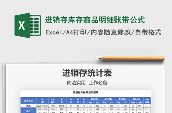 2021年進銷存庫存商品明細賬帶公式