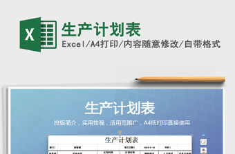 2021年生產計劃表