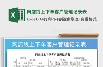 2021年網(wǎng)店線上下單客戶管理記錄表