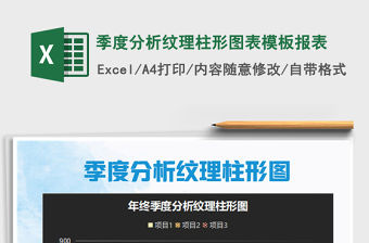 2021年季度分析紋理柱形圖表模板報表