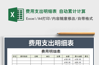 2021年费用支出明细表 自动累计计算