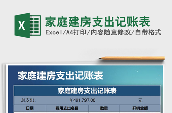 2021年家庭建房支出記賬表