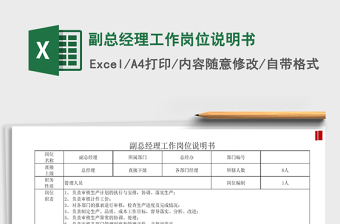 2021年副總經(jīng)理工作崗位說明書