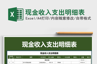 2021年現(xiàn)金收入支出明細表