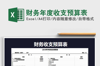 2021年財務(wù)年度收支預算表