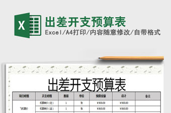 2021年出差開支預(yù)算表