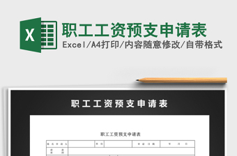 2021年職工工資預支申請表