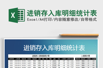 2021年進(jìn)銷(xiāo)存入庫(kù)明細(xì)統(tǒng)計(jì)表免費(fèi)下載