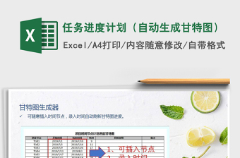 2021年任務(wù)進(jìn)度計(jì)劃（自動(dòng)生成甘特圖）