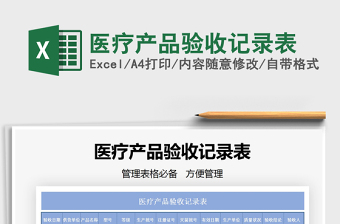 2021年醫(yī)療產(chǎn)品驗收記錄表