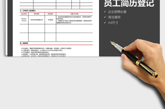 2021年企業(yè)招聘簡歷登記表
