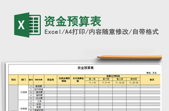 2021年資金預算表