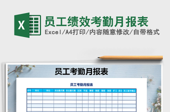 2021年員工績(jī)效考勤月報(bào)表