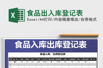 2021年食品出入庫登記表