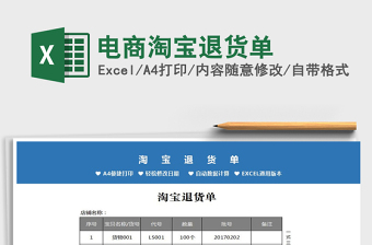 2021年電商淘寶退貨單