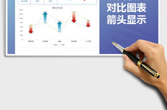 2021年銷售收入對比圖表-箭頭顯示