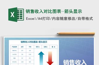 2021年銷(xiāo)售收入對(duì)比圖表-箭頭顯示